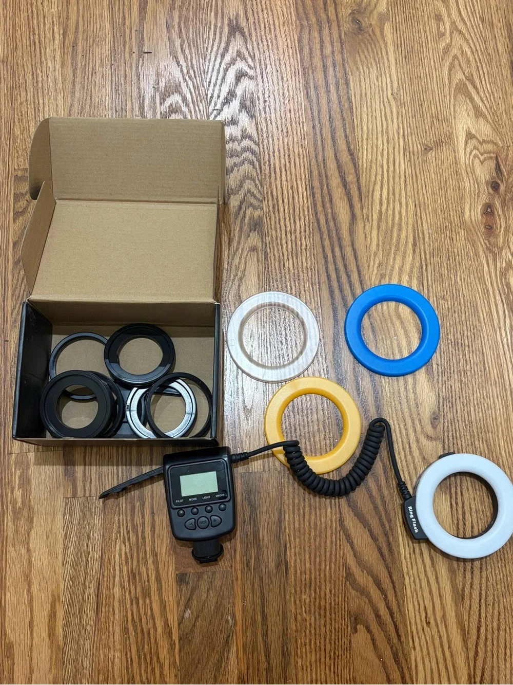 LED Macro Ring Flash for DSLR Cameras - Black